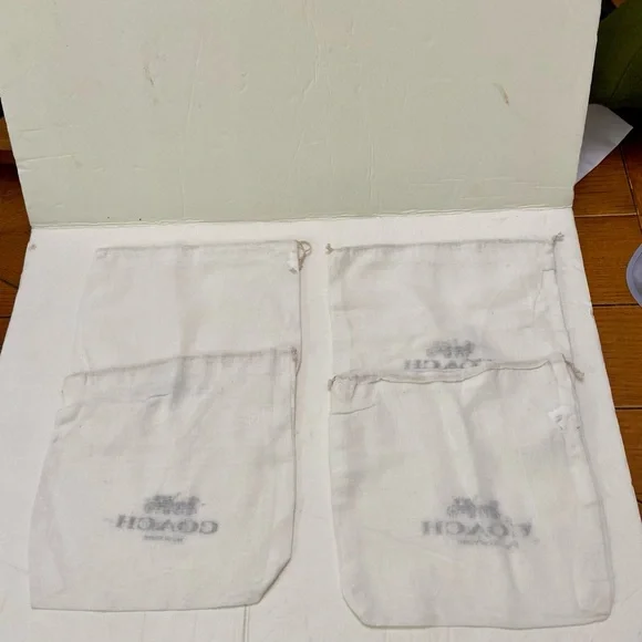 Lot of 4 Coach White Wallet Dust Bag 8in x 8in - Picture 4 of 5
